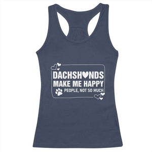 Dog Lover Racerback Tank Top Dachshunds Make Me Happy Quote TS12 Navy Print Your Wear