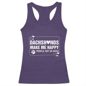 Dog Lover Racerback Tank Top Dachshunds Make Me Happy Quote TS12 Purple Print Your Wear