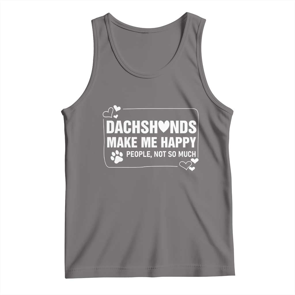 Dog Lover Tank Top Dachshunds Make Me Happy Quote TS12 Deep Heather Print Your Wear