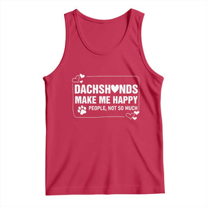Dog Lover Tank Top Dachshunds Make Me Happy Quote TS12 Red Print Your Wear