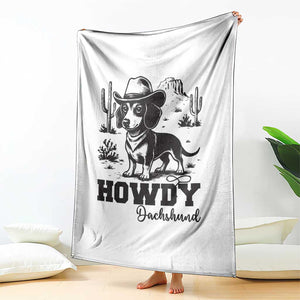 Funny Cowboy Dog Throw Blanket Howdy Dachshund Vintage Western TS12 Print Your Wear