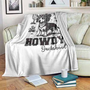 Funny Cowboy Dog Throw Blanket Howdy Dachshund Vintage Western TS12 Print Your Wear