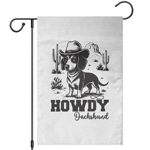 Funny Cowboy Dog Garden Flag Howdy Dachshund Vintage Western TS12 White Print Your Wear