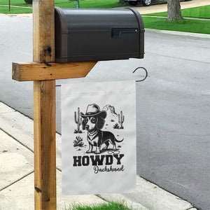Funny Cowboy Dog Garden Flag Howdy Dachshund Vintage Western TS12 Print Your Wear