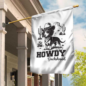 Funny Cowboy Dog Garden Flag Howdy Dachshund Vintage Western TS12 Print Your Wear
