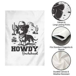 Funny Cowboy Dog Garden Flag Howdy Dachshund Vintage Western TS12 Print Your Wear