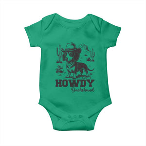 Funny Cowboy Dog Baby Onesie Howdy Dachshund Vintage Western TS12 Irish Green Print Your Wear