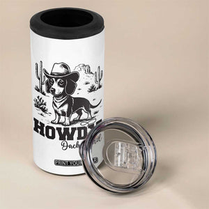 Funny Cowboy Dog 4 in 1 Can Cooler Tumbler Howdy Dachshund Vintage Western TS12 Print Your Wear
