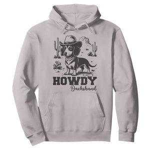 Funny Cowboy Dog Hoodie Howdy Dachshund Vintage Western TS12 Ice Gray Print Your Wear