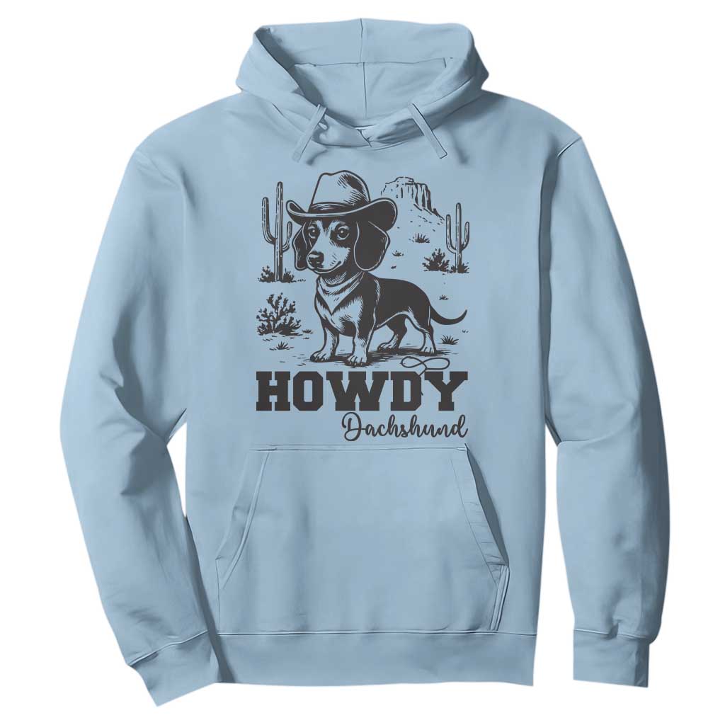 Funny Cowboy Dog Hoodie Howdy Dachshund Vintage Western TS12 Light Blue Print Your Wear