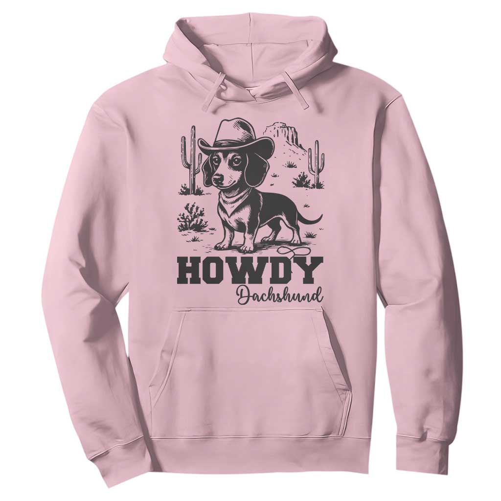 Funny Cowboy Dog Hoodie Howdy Dachshund Vintage Western TS12 Light Pink Print Your Wear
