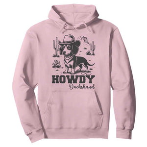 Funny Cowboy Dog Hoodie Howdy Dachshund Vintage Western TS12 Light Pink Print Your Wear