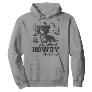 Funny Cowboy Dog Hoodie Howdy Dachshund Vintage Western TS12 Sport Gray Print Your Wear