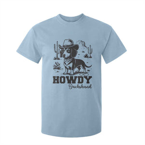 Funny Cowboy Dog T Shirt For Kid Howdy Dachshund Vintage Western TS12 Light Blue Print Your Wear