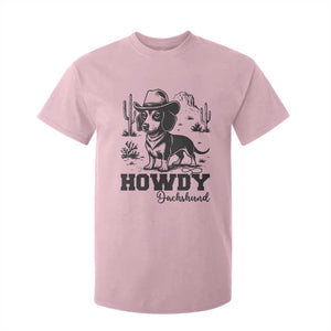 Funny Cowboy Dog T Shirt For Kid Howdy Dachshund Vintage Western TS12 Light Pink Print Your Wear