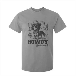 Funny Cowboy Dog T Shirt For Kid Howdy Dachshund Vintage Western TS12 Sport Gray Print Your Wear