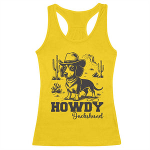 Funny Cowboy Dog Racerback Tank Top Howdy Dachshund Vintage Western TS12 Daisy Print Your Wear