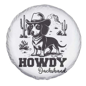 Funny Cowboy Dog Spare Tire Cover Howdy Dachshund Vintage Western TS12 Print Your Wear