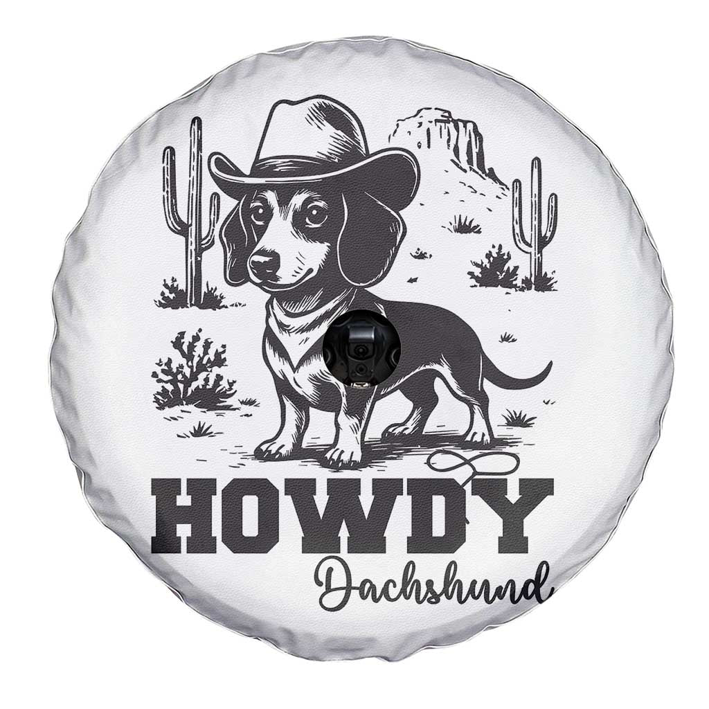 Funny Cowboy Dog Spare Tire Cover Howdy Dachshund Vintage Western TS12 Print Your Wear