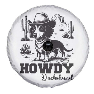 Funny Cowboy Dog Spare Tire Cover Howdy Dachshund Vintage Western TS12 Print Your Wear