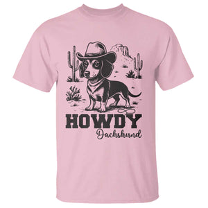 Funny Cowboy Dog T Shirt Howdy Dachshund Vintage Western TS12 Light Pink Print Your Wear