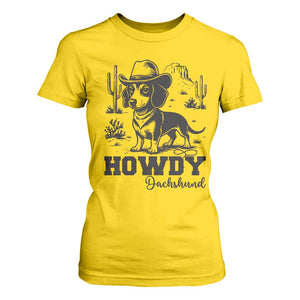 Funny Cowboy Dog T Shirt For Women Howdy Dachshund Vintage Western TS12 Daisy Print Your Wear