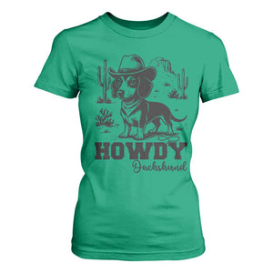 Funny Cowboy Dog T Shirt For Women Howdy Dachshund Vintage Western TS12 Irish Green Print Your Wear