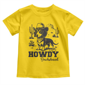 Funny Cowboy Dog Toddler T Shirt Howdy Dachshund Vintage Western TS12 Daisy Print Your Wear