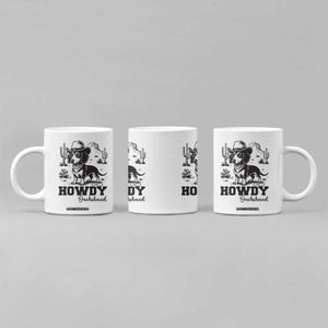 Funny Cowboy Dog Coffee Mug Howdy Dachshund Vintage Western TS12 Print Your Wear