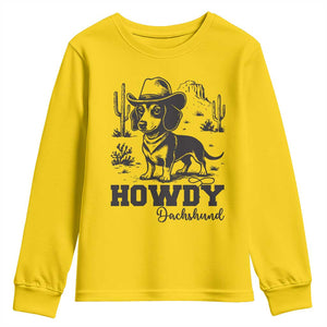 Funny Cowboy Dog Youth Sweatshirt Howdy Dachshund Vintage Western TS12 Daisy Print Your Wear