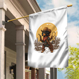 Funny Dachshund Cowboy Garden Flag Western Wiener Dog TS12 Print Your Wear