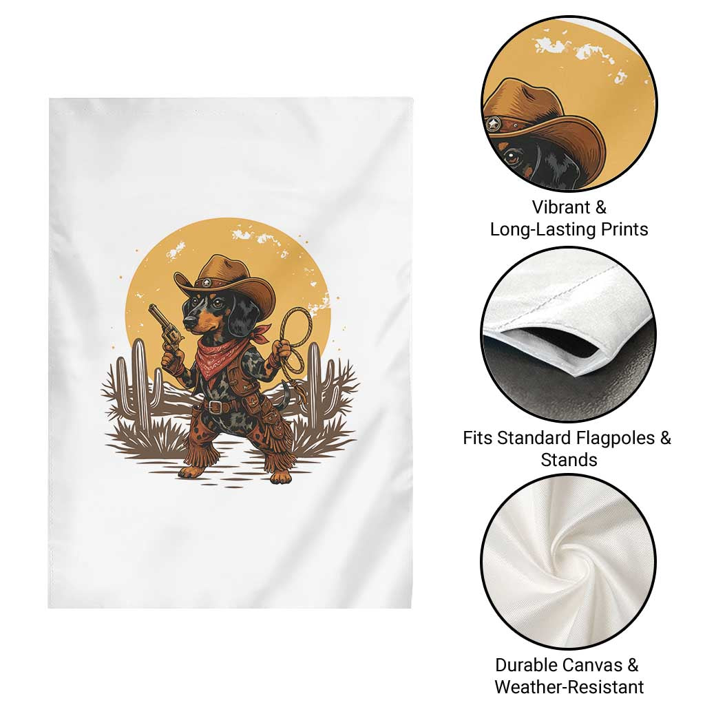 Funny Dachshund Cowboy Garden Flag Western Wiener Dog TS12 Print Your Wear
