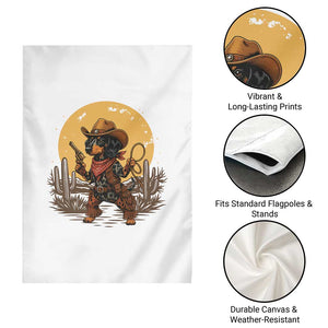 Funny Dachshund Cowboy Garden Flag Western Wiener Dog TS12 Print Your Wear