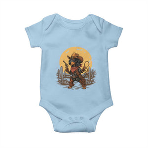 Funny Dachshund Cowboy Baby Onesie Western Wiener Dog TS12 Light Blue Print Your Wear