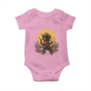 Funny Dachshund Cowboy Baby Onesie Western Wiener Dog TS12 Light Pink Print Your Wear