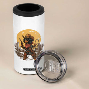 Funny Dachshund Cowboy 4 in 1 Can Cooler Tumbler Western Wiener Dog TS12 Print Your Wear