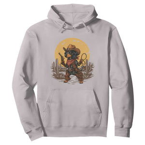 Funny Dachshund Cowboy Hoodie Western Wiener Dog TS12 Ice Gray Print Your Wear