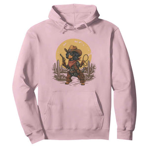 Funny Dachshund Cowboy Hoodie Western Wiener Dog TS12 Light Pink Print Your Wear
