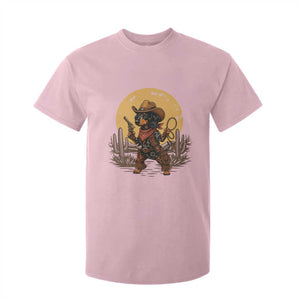 Funny Dachshund Cowboy T Shirt For Kid Western Wiener Dog TS12 Light Pink Print Your Wear