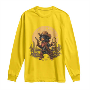 Funny Dachshund Cowboy Long Sleeve Shirt Western Wiener Dog TS12 Daisy Print Your Wear