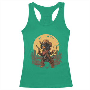 Funny Dachshund Cowboy Racerback Tank Top Western Wiener Dog TS12 Irish Green Print Your Wear