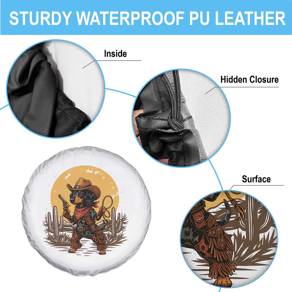 Funny Dachshund Cowboy Spare Tire Cover Western Wiener Dog TS12 Print Your Wear