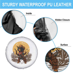 Funny Dachshund Cowboy Spare Tire Cover Western Wiener Dog TS12 Print Your Wear