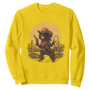 Funny Dachshund Cowboy Sweatshirt Western Wiener Dog TS12 Daisy Print Your Wear