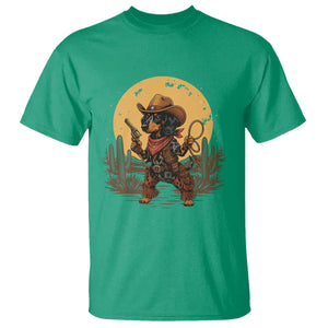 Funny Dachshund Cowboy T Shirt Western Wiener Dog TS12 Irish Green Print Your Wear
