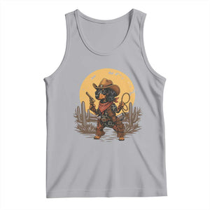 Funny Dachshund Cowboy Tank Top Western Wiener Dog TS12 Athletic Heather Print Your Wear