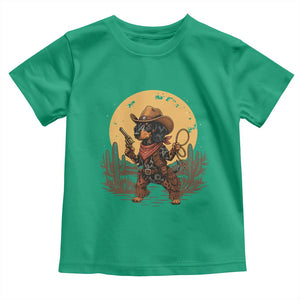 Funny Dachshund Cowboy Toddler T Shirt Western Wiener Dog TS12 Irish Green Print Your Wear
