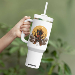 Funny Dachshund Cowboy Tumbler With Handle Western Wiener Dog TS12 Print Your Wear