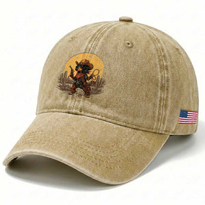 Funny Dachshund Cowboy Washed Cotton Baseball Cap Western Wiener Dog TS12 Print Your Wear
