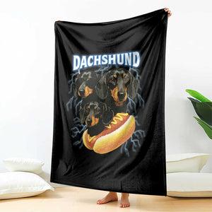 Dog Meme Throw Blanket Funny Dachshund Dog In A Hot Dog Costume TS12 Print Your Wear
